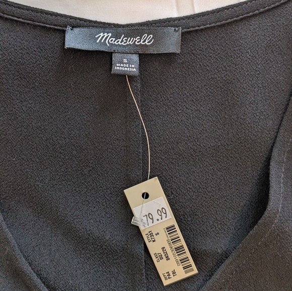 NWT Madewell Long Sleeve Button Front Dress Size Small - Picture 5 of 7